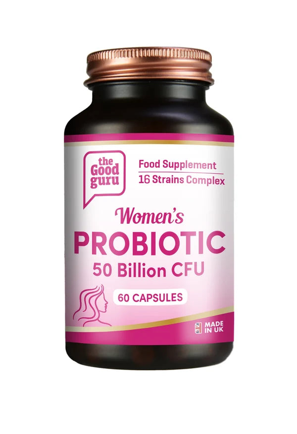 The Good Guru Women’s Probiotic 50 Billion CFU 60 capsules bottle, available at Fisa Health.