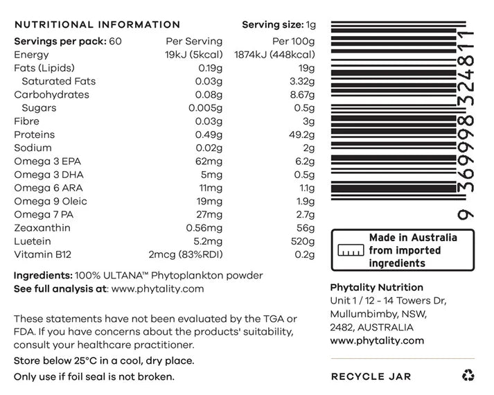 Phytoplankton Powder 60g Omega & Multi