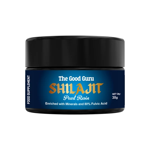 A 30g jar of The Good Guru Pearl Shilajit Resin, available at Fisa Health.