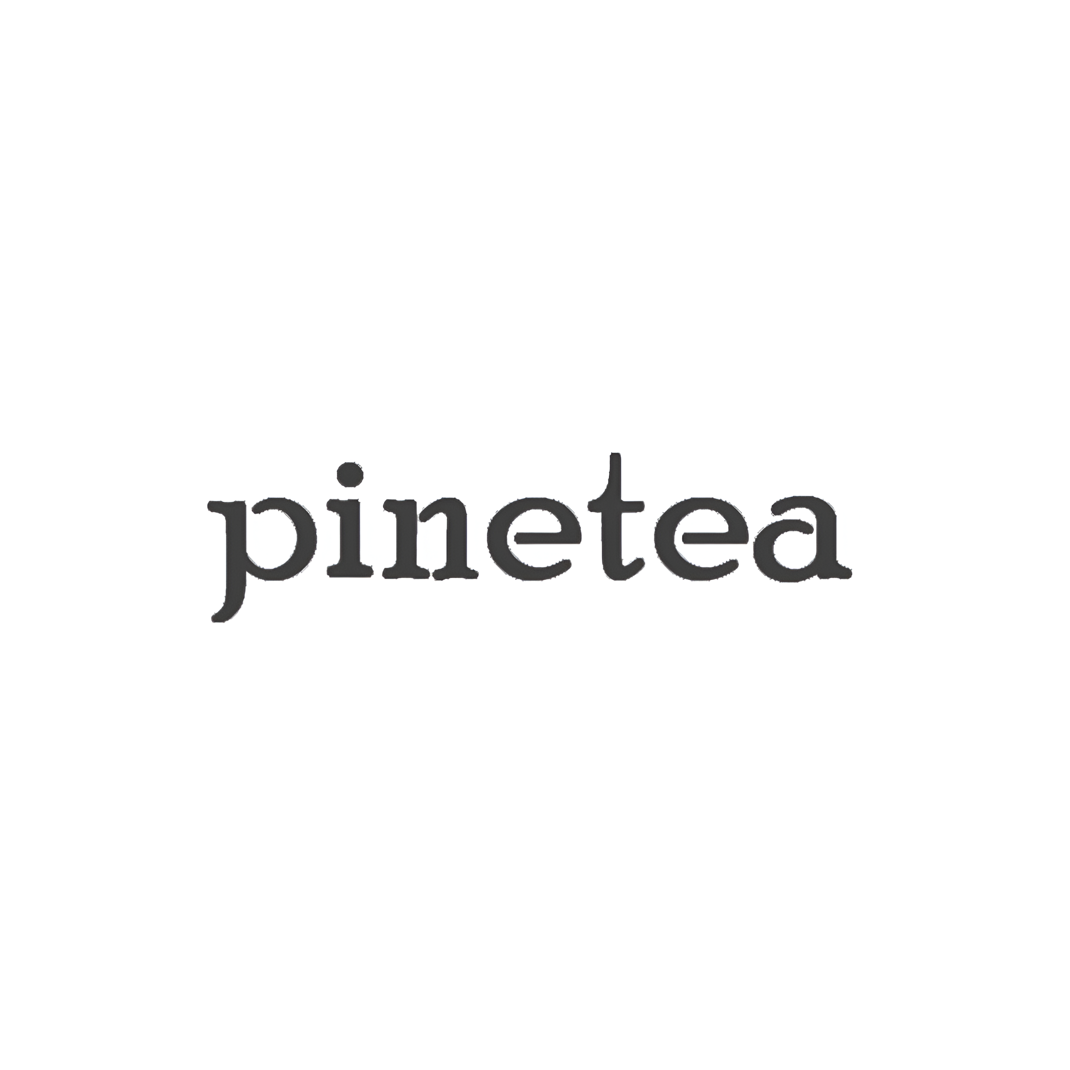 The word pinetea is written in lowercase black serif font centered on a plain white background.