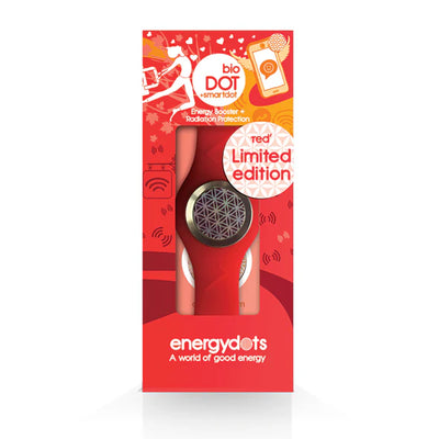 The bioBAND is a red limited edition silicone wristband shown inside its packaging, available at Fisa Health.
