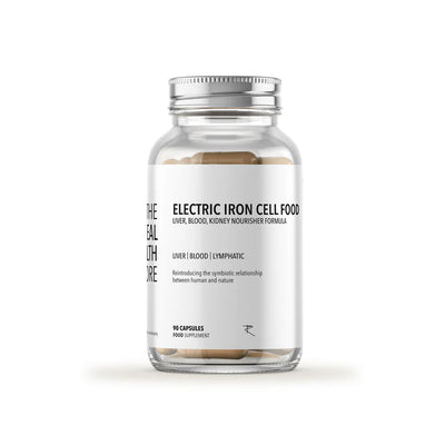 FISA Health Electric Iron Cell Food (Liver, Blood, Kidney) Nourish Formula features a bottle of 90 capsules containing iron-rich herbs, available at Fisa Health.