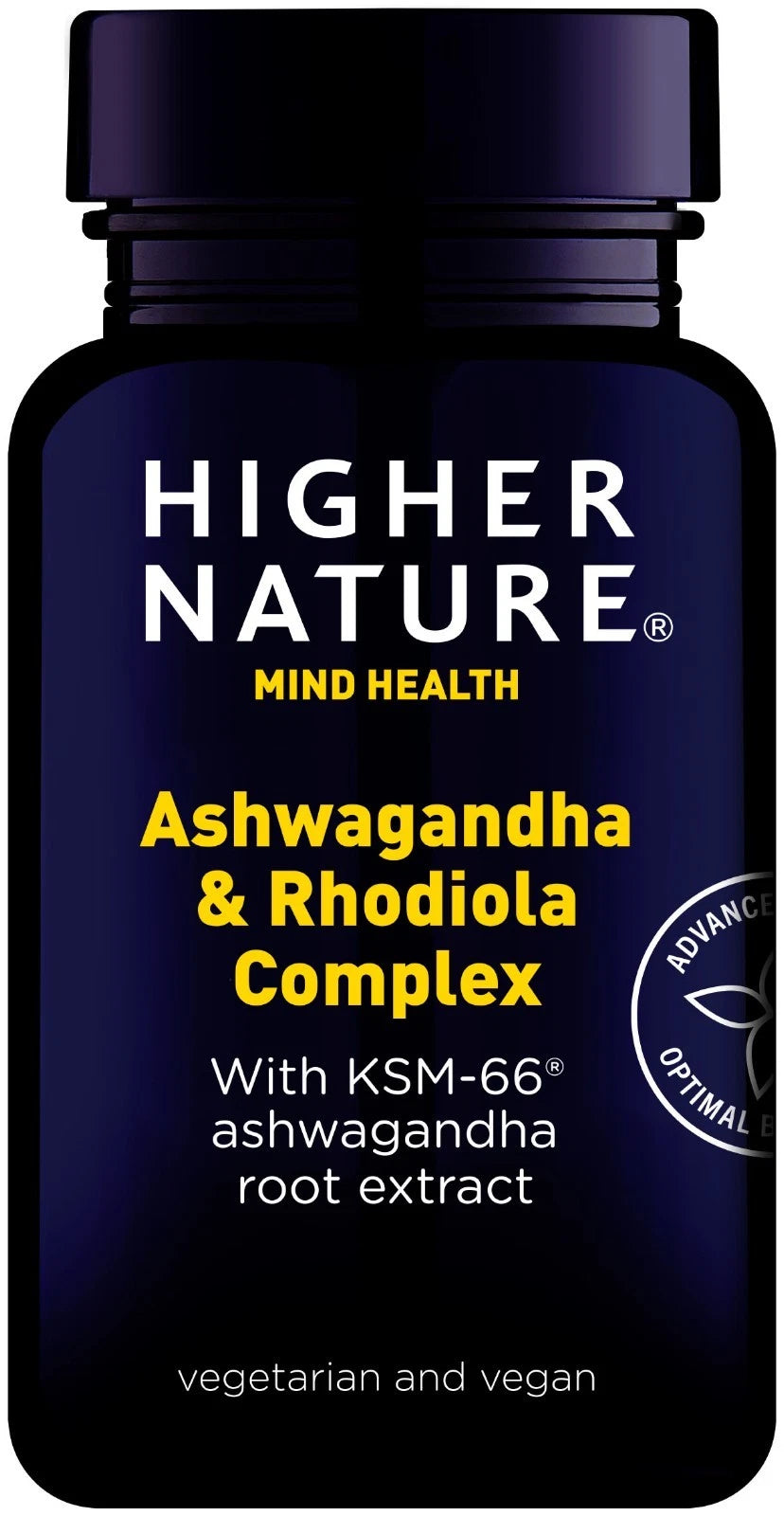 Higher Nature Ashwagandha & Rhodiola Complex 30 Capsules, available at Fisa Health.