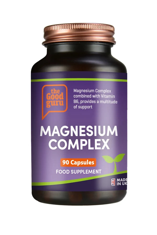 A bottle of The Good Guru Magnesium Complex 90 Capsules, available at Fisa Health.