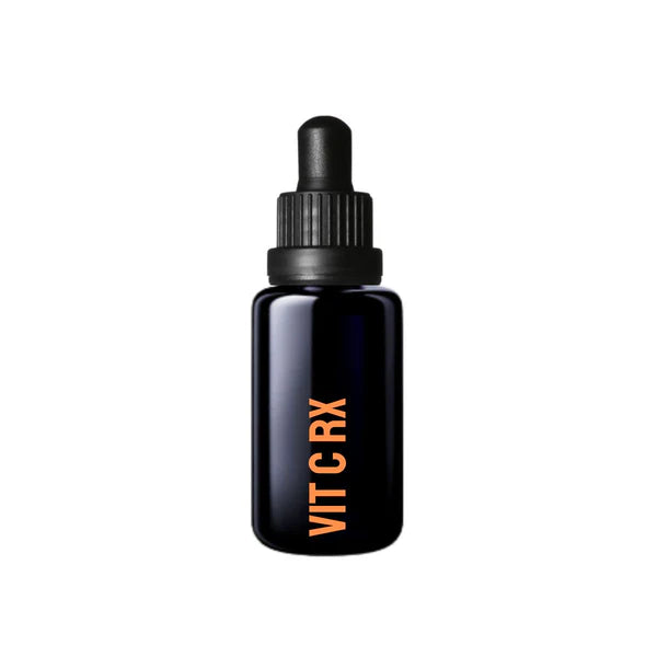 A dark glass dropper bottle labeled "Mycell Inside Vitamin C" stands upright on a white background, showing a supplement with turmeric and frankincense, available at Fisa Health.