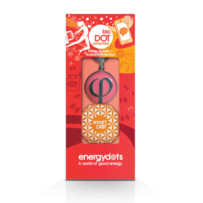 BioCLIP in red retail packaging with a round wearable device inside, labeled "Energy Booster + Radiation Protection" and "A world of good energy." Available at Fisa Health.