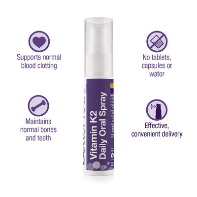 BetterYou - Vitamin K2 Oral Spray shown in its retail packaging, a convenient oral supplement in spray format from BetterYou, available at Fisa Health.
