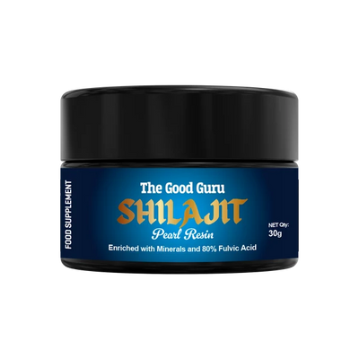 A 30g jar of The Good Guru Pearl Shilajit Resin, available at Fisa Health.